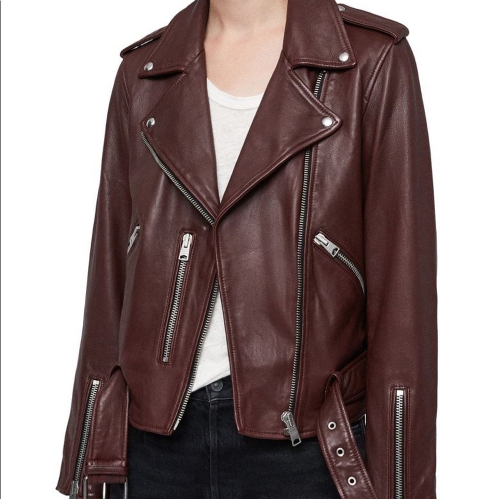 Maje leather babylon jacket